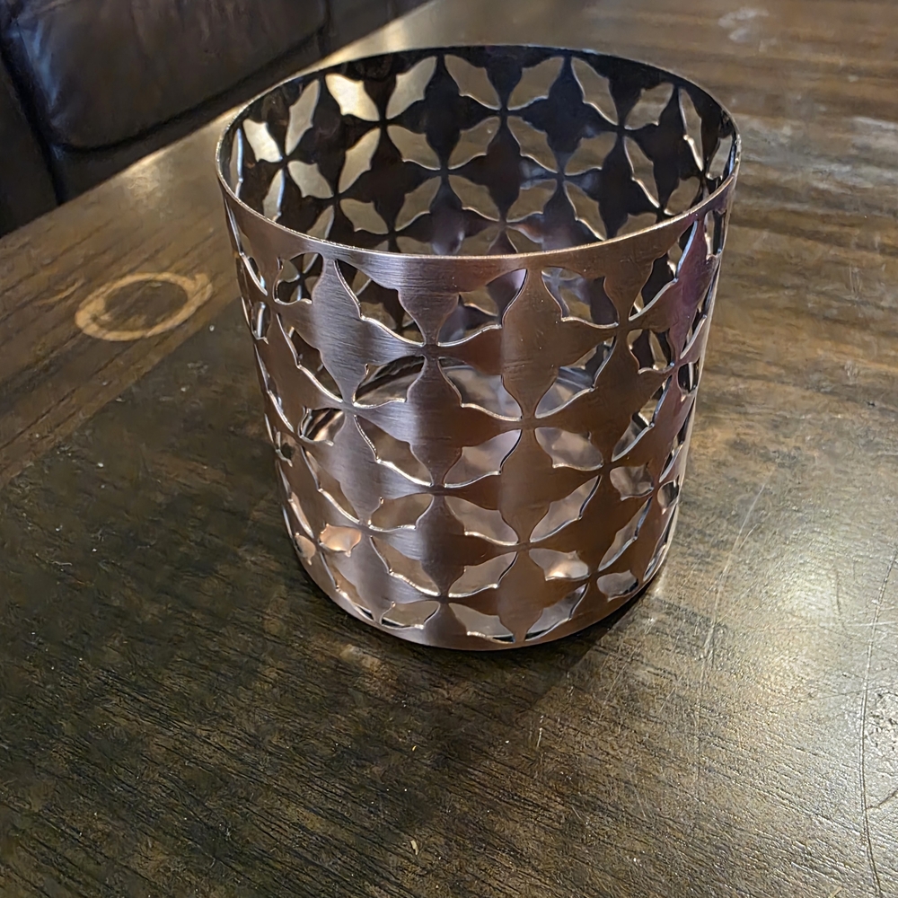 Yankee Candle Copper-Tone Cutout Metal Votive Holder